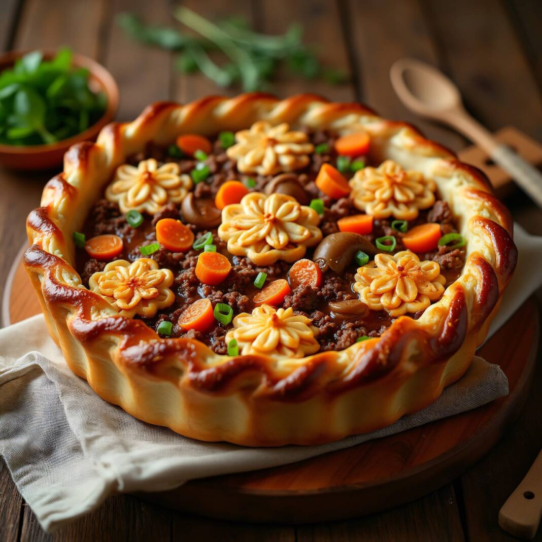 Gemüse-Fleisch-Pie Rezept Gemüse-Fleisch-Pie Rezept