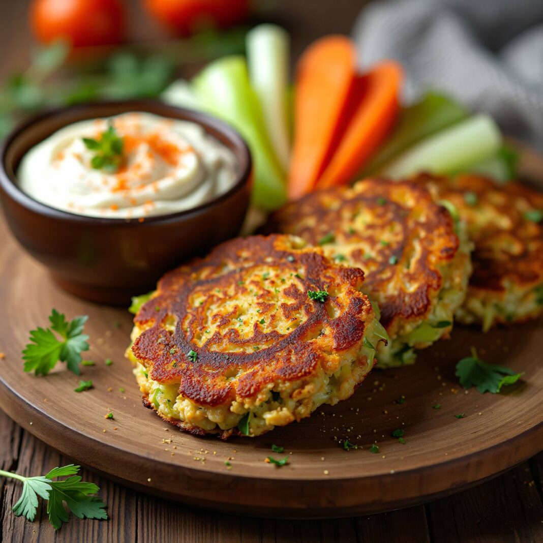 Gemüse-Fleischlaibchen mit Quark-Dip (Low Carb) Rezept Gemüse-Fleischlaibchen mit Quark-Dip (Low Carb) Rezept