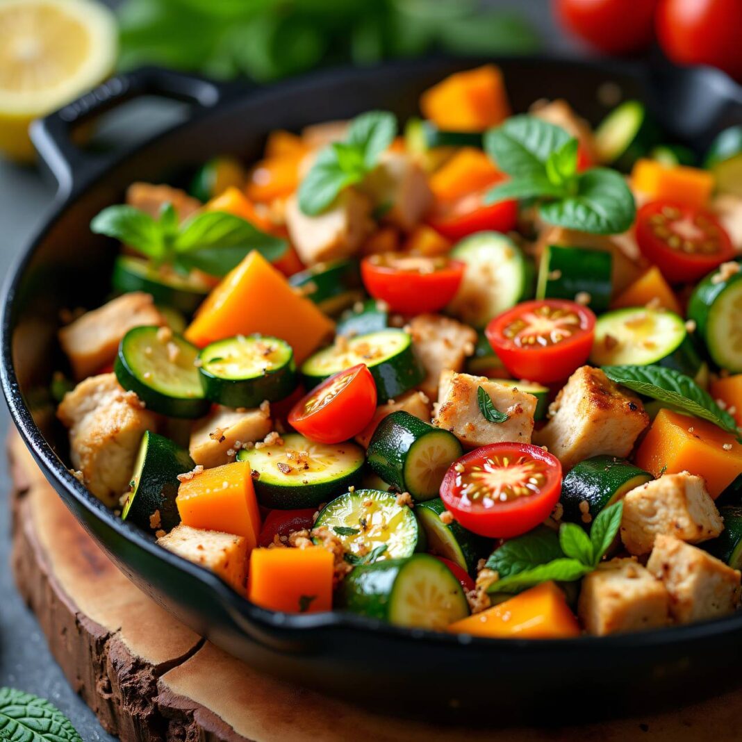 Gemüse-Hühner-Pfanne Rezept Gemüse-Hühner-Pfanne Rezept