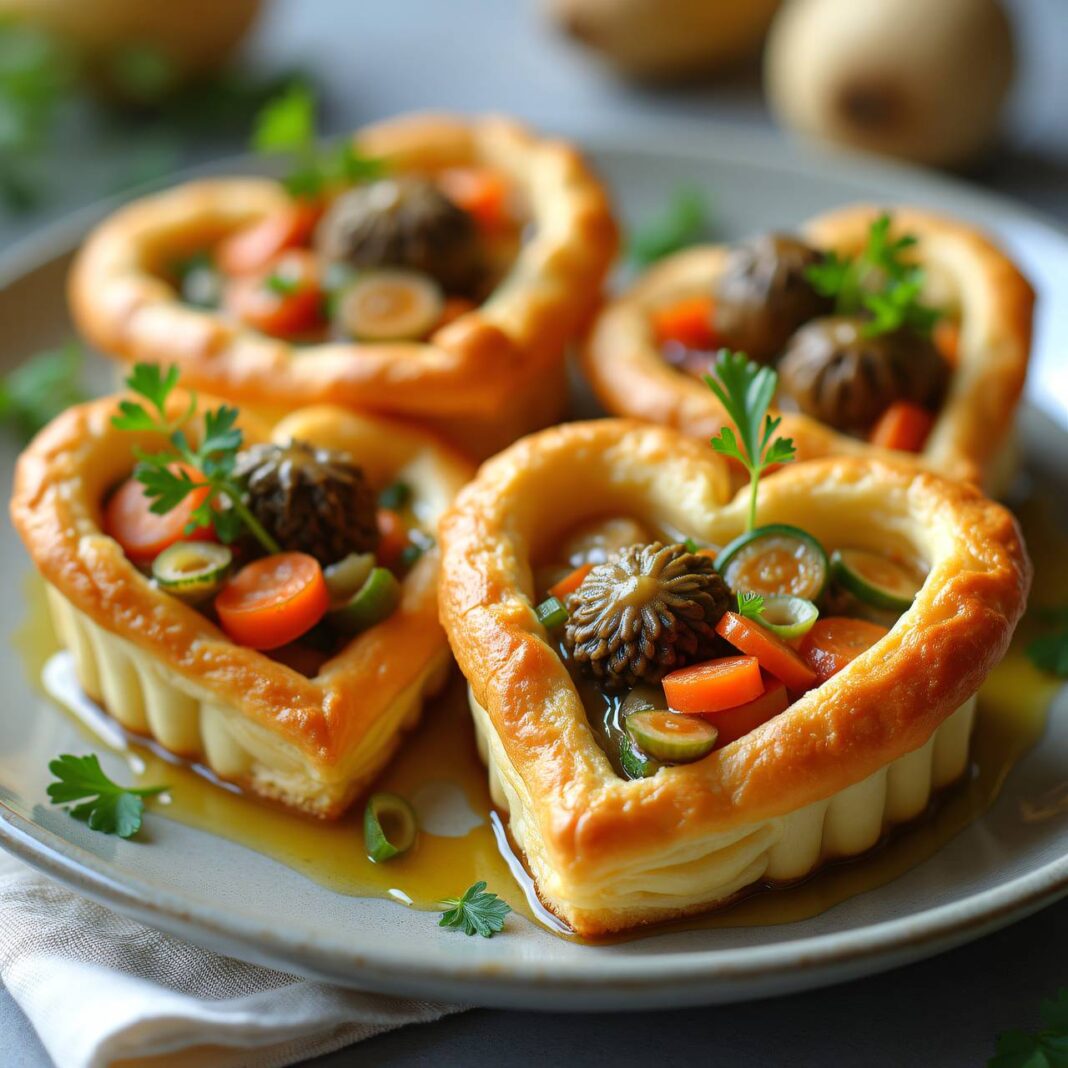 Gemüse-Morchel-Blätterteig-Pastete Rezept Gemüse-Morchel-Blätterteig-Pastete Rezept