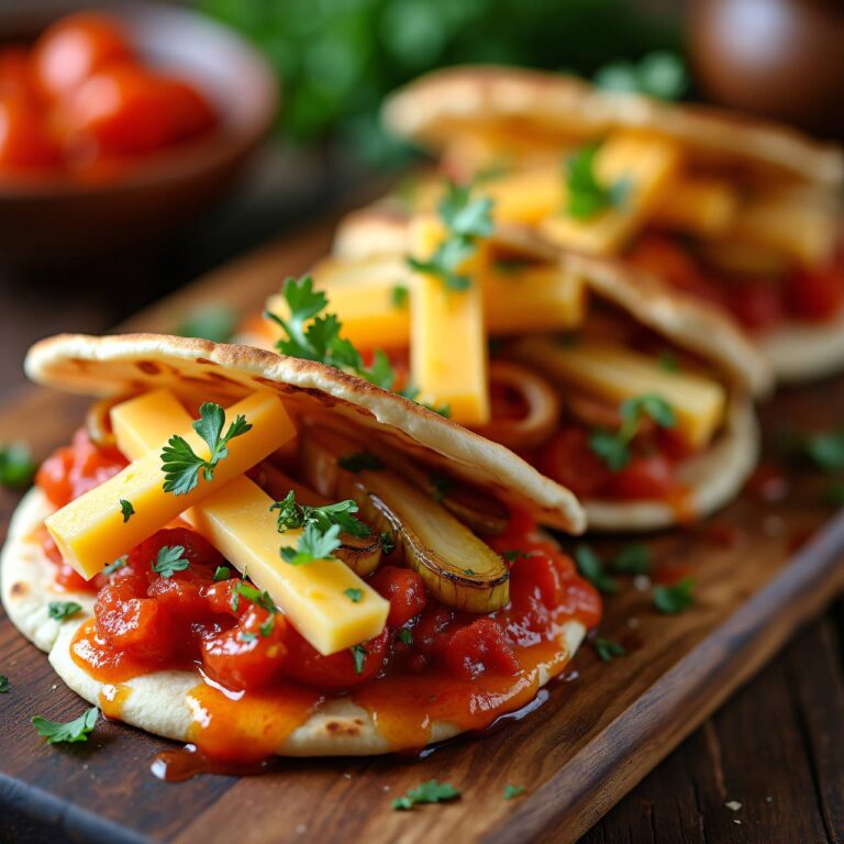 Gemüse-Pitas mit karamellisierten Zwiebeln Rezept