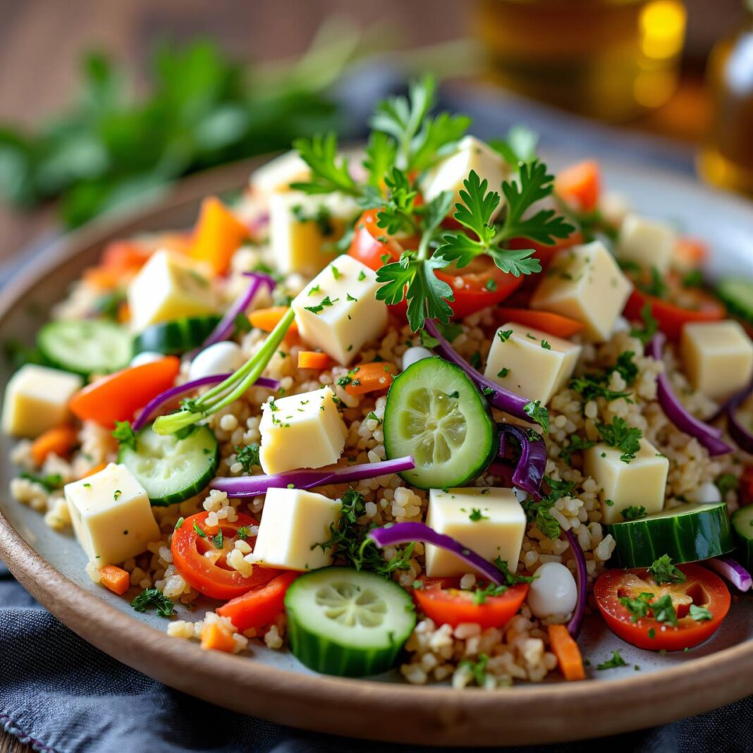 Gemüse-Reissalat mit Käse (No Food Waste) Rezept Gemüse-Reissalat mit Käse (No Food Waste) Rezept