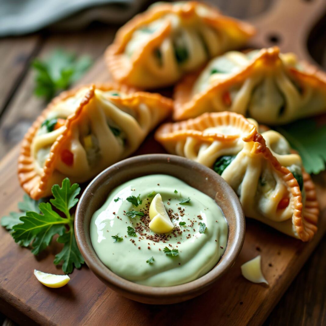 Gemüse-Schafkäse-Krapfen mit Sauerampfer-Joghurtsauce Rezept Gemüse-Schafkäse-Krapfen mit Sauerampfer-Joghurtsauce Rezept