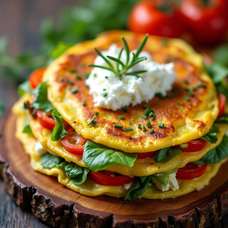 Gemüseomelette mit Ricotta (Low Carb) Rezept