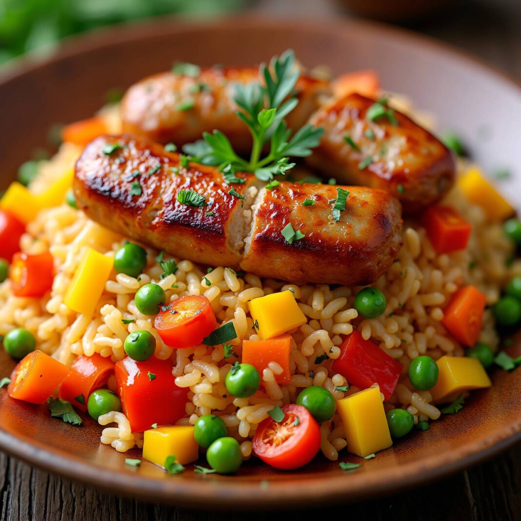 Gemüsereis mit Wurst Rezept Gemüsereis mit Wurst Rezept