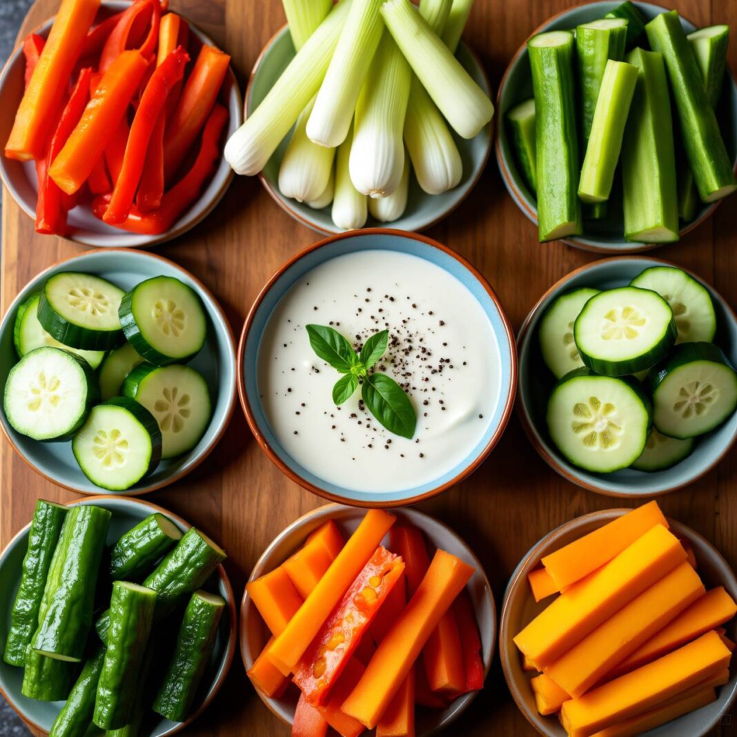 Gemüsesticks mit Quarkdip Rezept Gemüsesticks mit Quarkdip Rezept