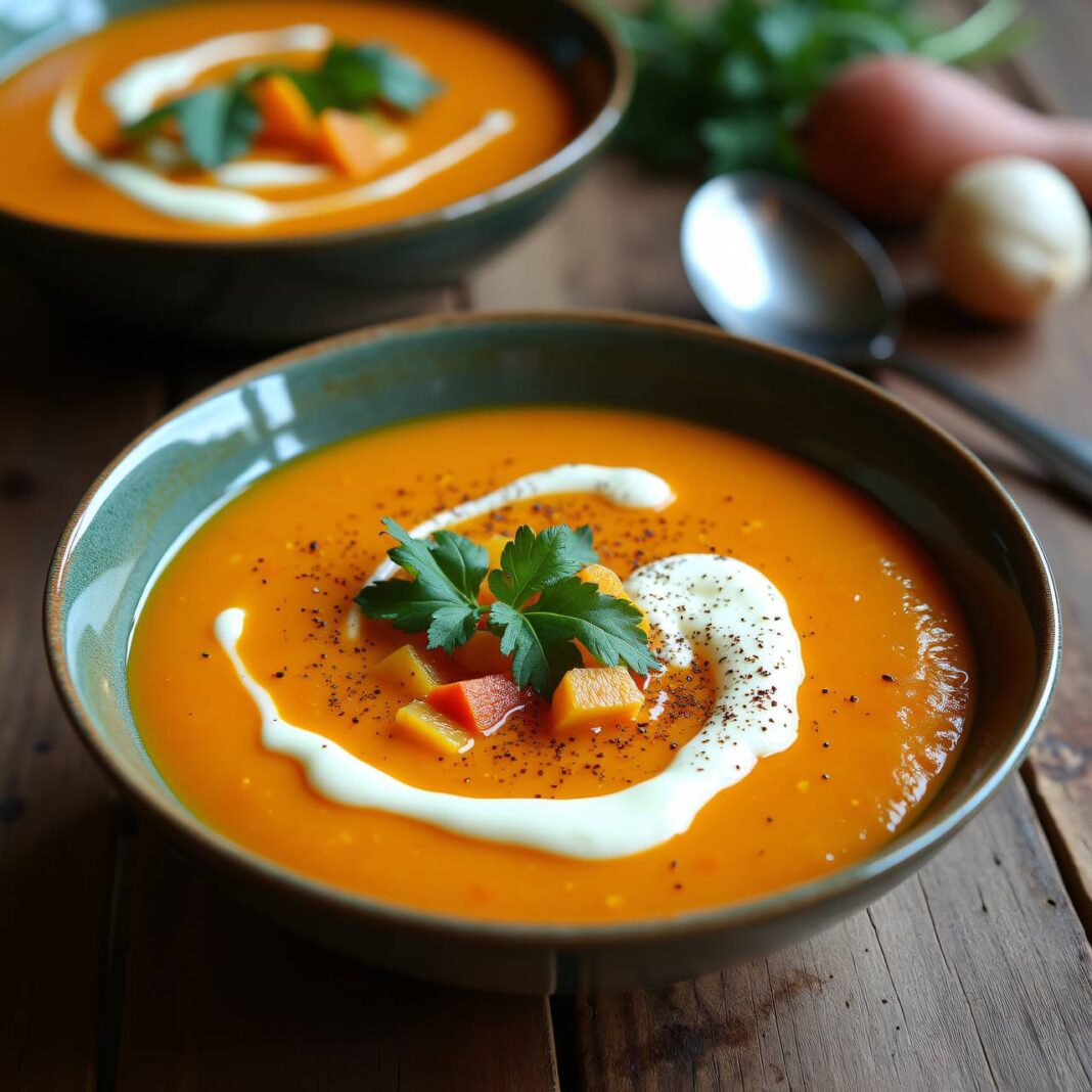 Gemüsesuppe mit Mascarpone-Topping Rezept Gemüsesuppe mit Mascarpone-Topping Rezept