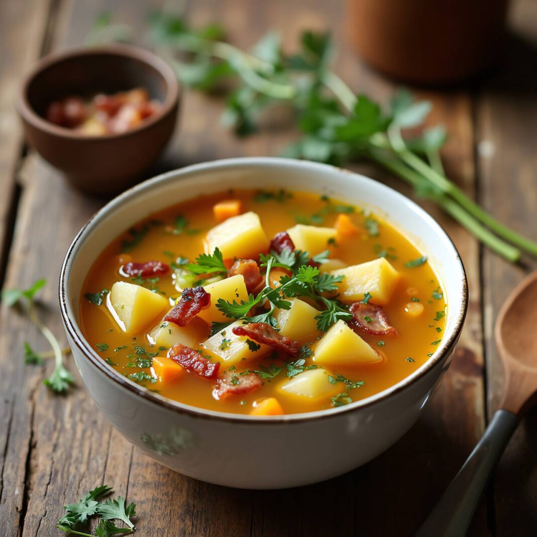 Gemüsesuppe mit Speck Rezept Gemüsesuppe mit Speck Rezept