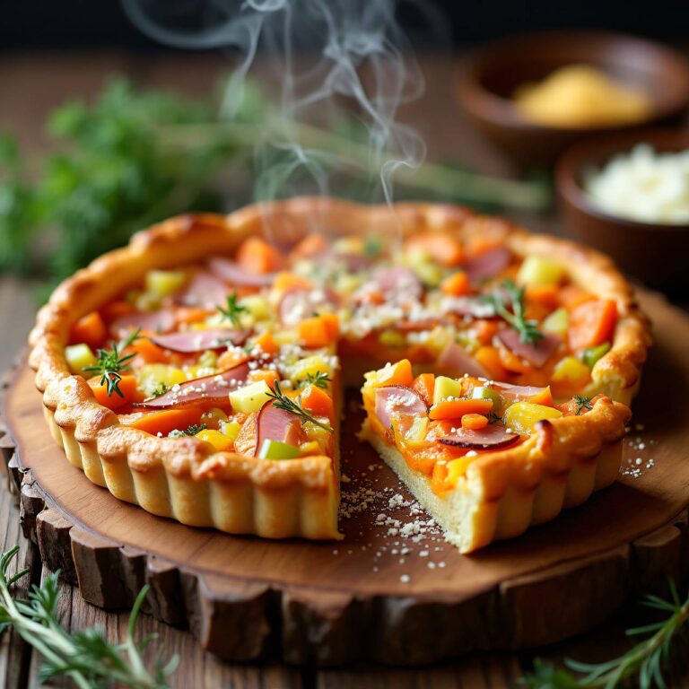 Gemüsetarte mit Schinken Rezept