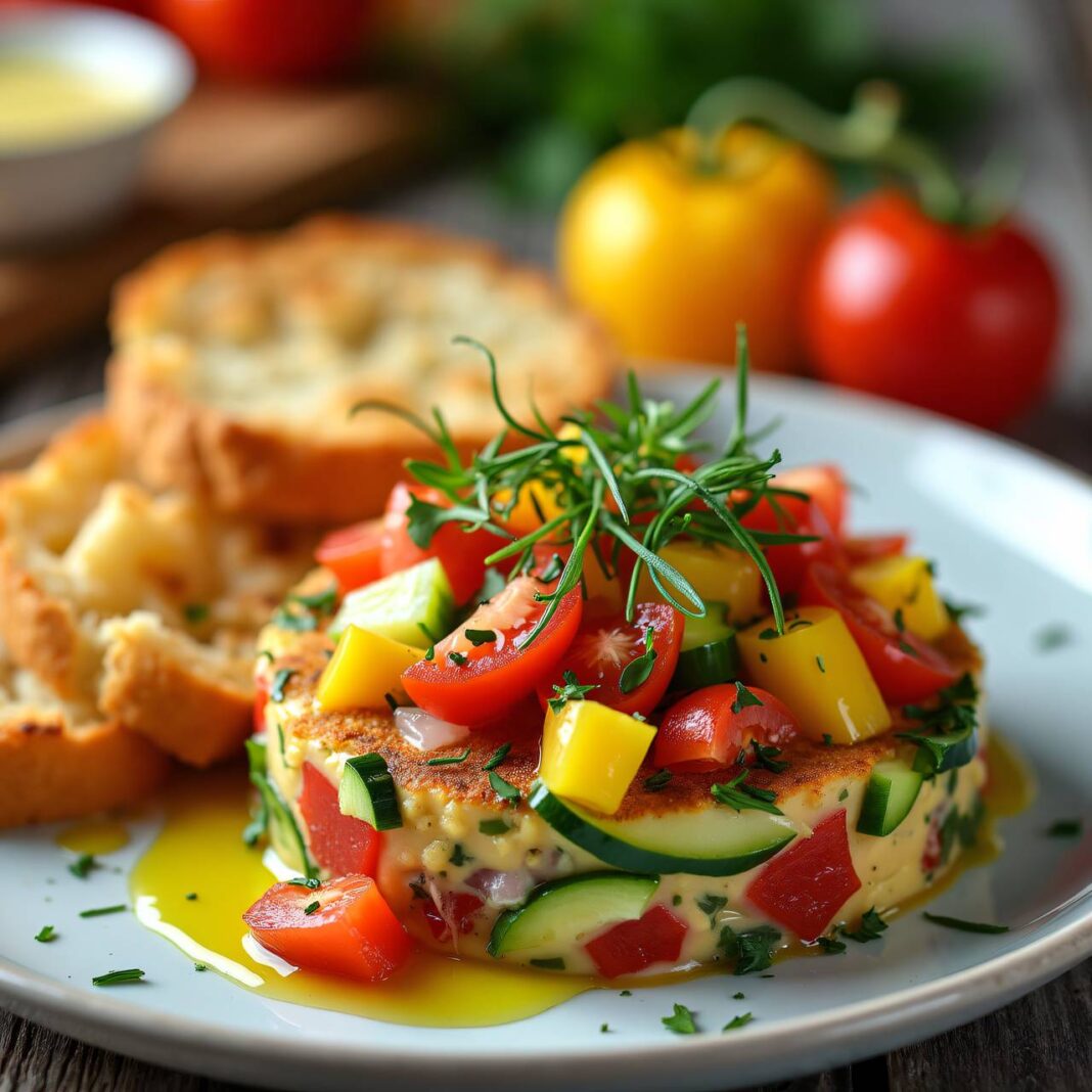 Gemüsetatar mit gebratenem Fleisch Rezept Gemüsetatar mit gebratenem Fleisch Rezept
