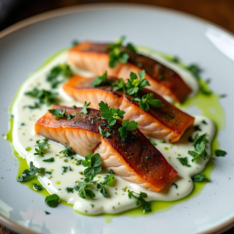 Geräucherte Forellenfilets mit Kerbel-Joghurt Rezept
