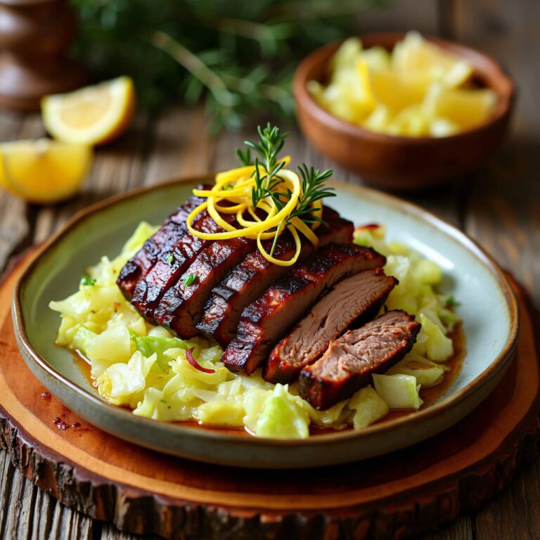 Geräuchertes Rippli in Zitronen-Sahne-Kraut Rezept