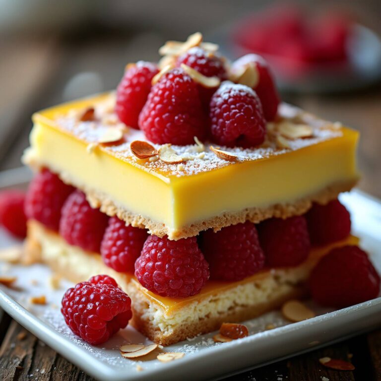 Geschichtetes Himbeer-Vanillecreme-Dessert Rezept