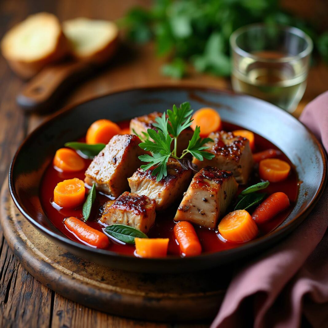 Geschmortes Kaninchen in Rotwein Rezept Geschmortes Kaninchen in Rotwein Rezept