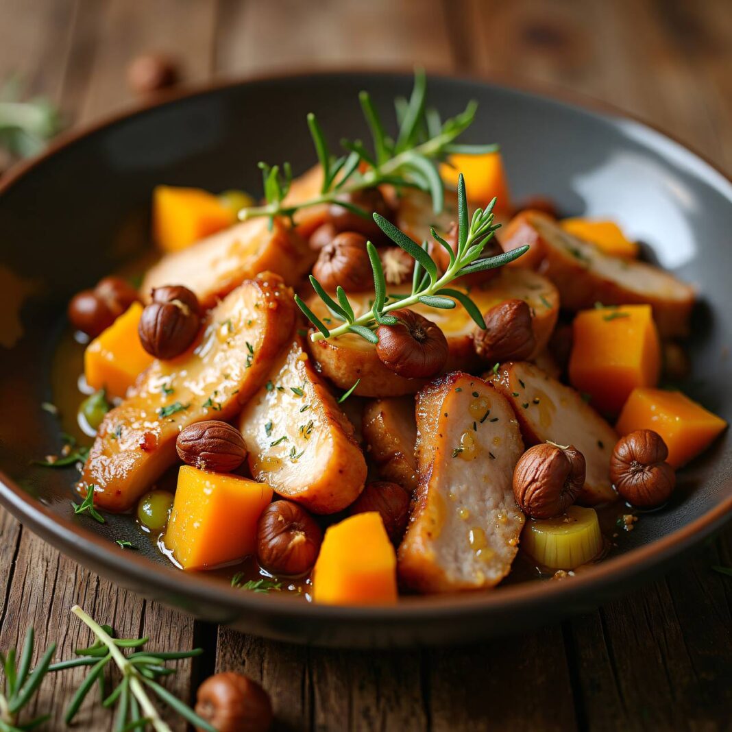 Geschnetzeltes mit Waldhonig und Nüssen Rezept Geschnetzeltes mit Waldhonig und Nüssen Rezept