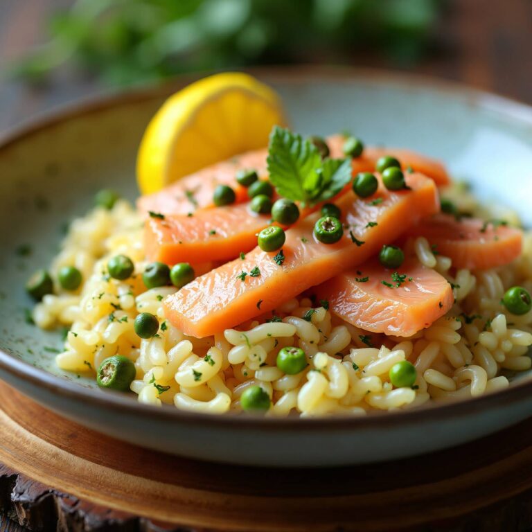 Getreide-Risotto mit Fischstreifen Rezept