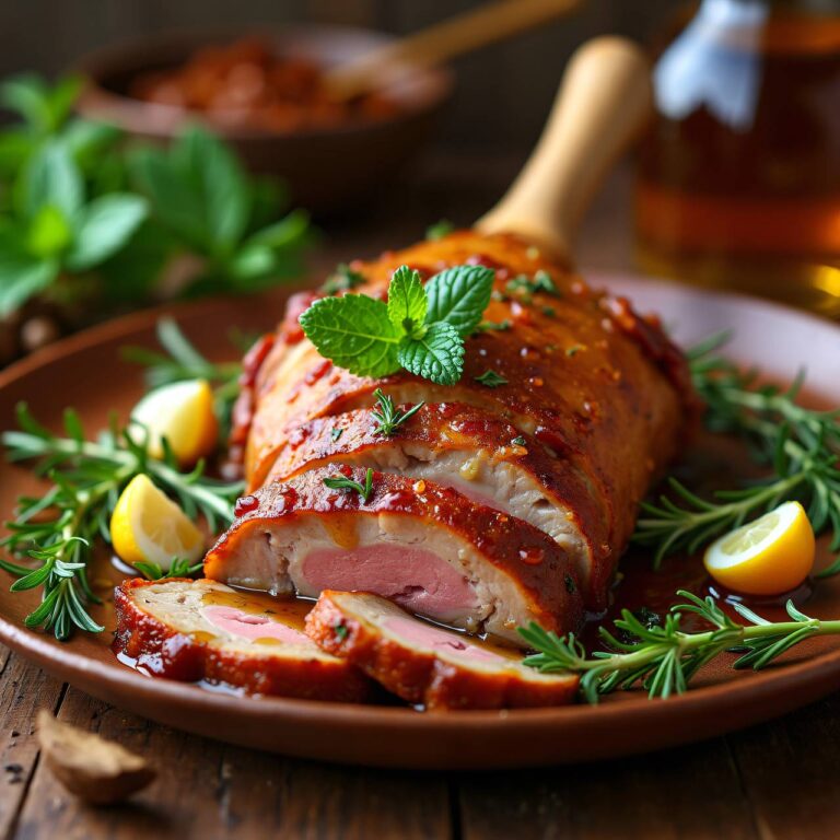 Gitzischlegel im Heu Rezept