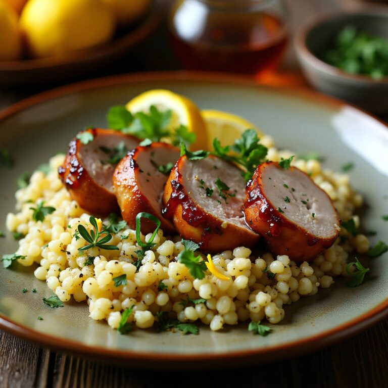 Glasiertes Schweinefilet auf Kräuter-Couscous Rezept