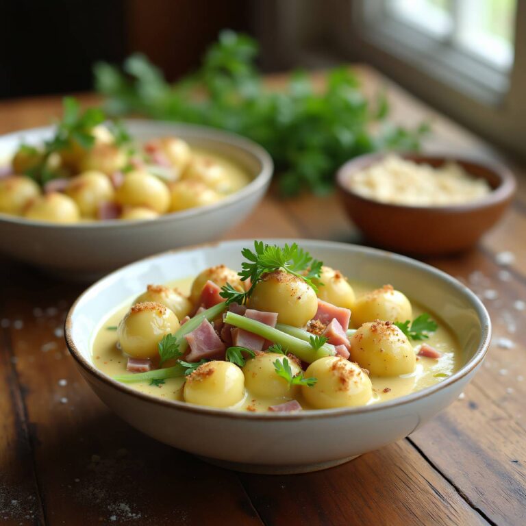Gnocchi mit Lauch-Schinken-Sauce Rezept