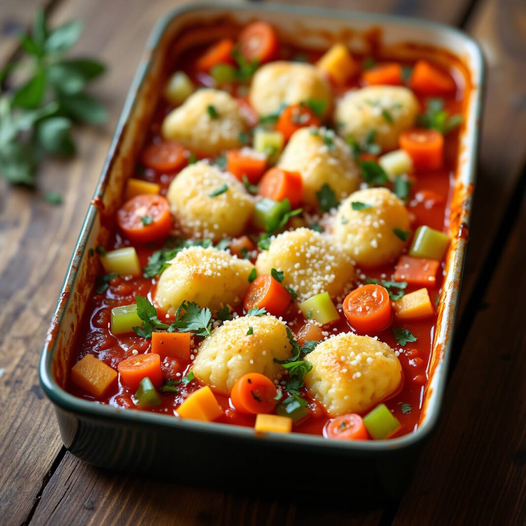 Gratinierte Gnocchi auf Gemüse-Tomatensauce Rezept Gratinierte Gnocchi auf Gemüse-Tomatensauce Rezept