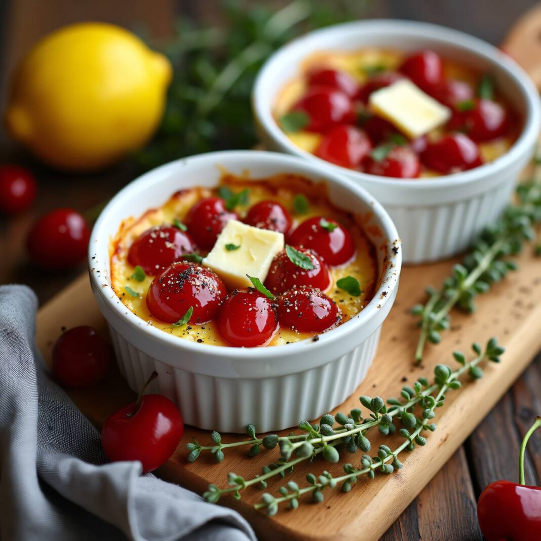 Gratinierte Kirschen mit Käse Rezept Gratinierte Kirschen mit Käse Rezept