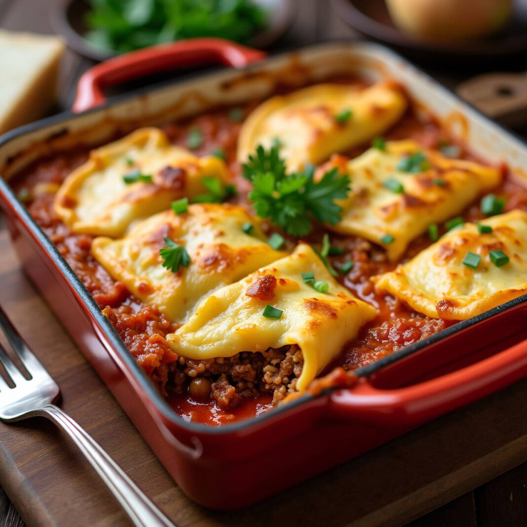 Gratinierte Omeletten mit Bolognesesauce Rezept Gratinierte Omeletten mit Bolognesesauce Rezept