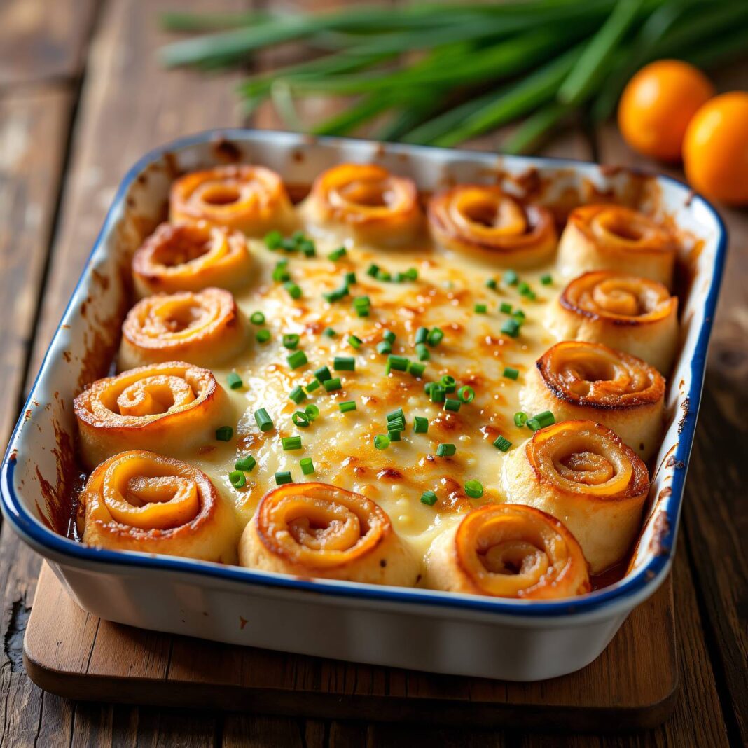 Gratinierte Sauerkrautschnecken Rezept Gratinierte Sauerkrautschnecken Rezept