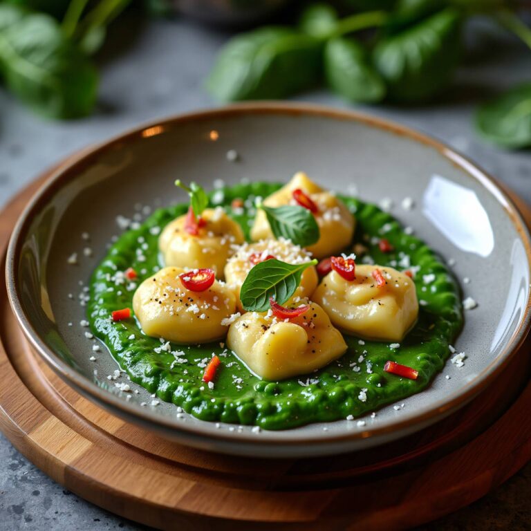 Griess-Gnocchi auf Spinatsauce Rezept