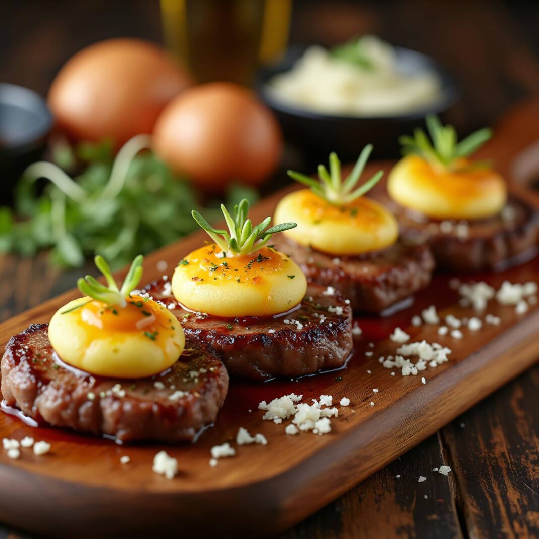 Griess-Rondellen auf Fleischmedaillons Rezept Griess-Rondellen auf Fleischmedaillons Rezept