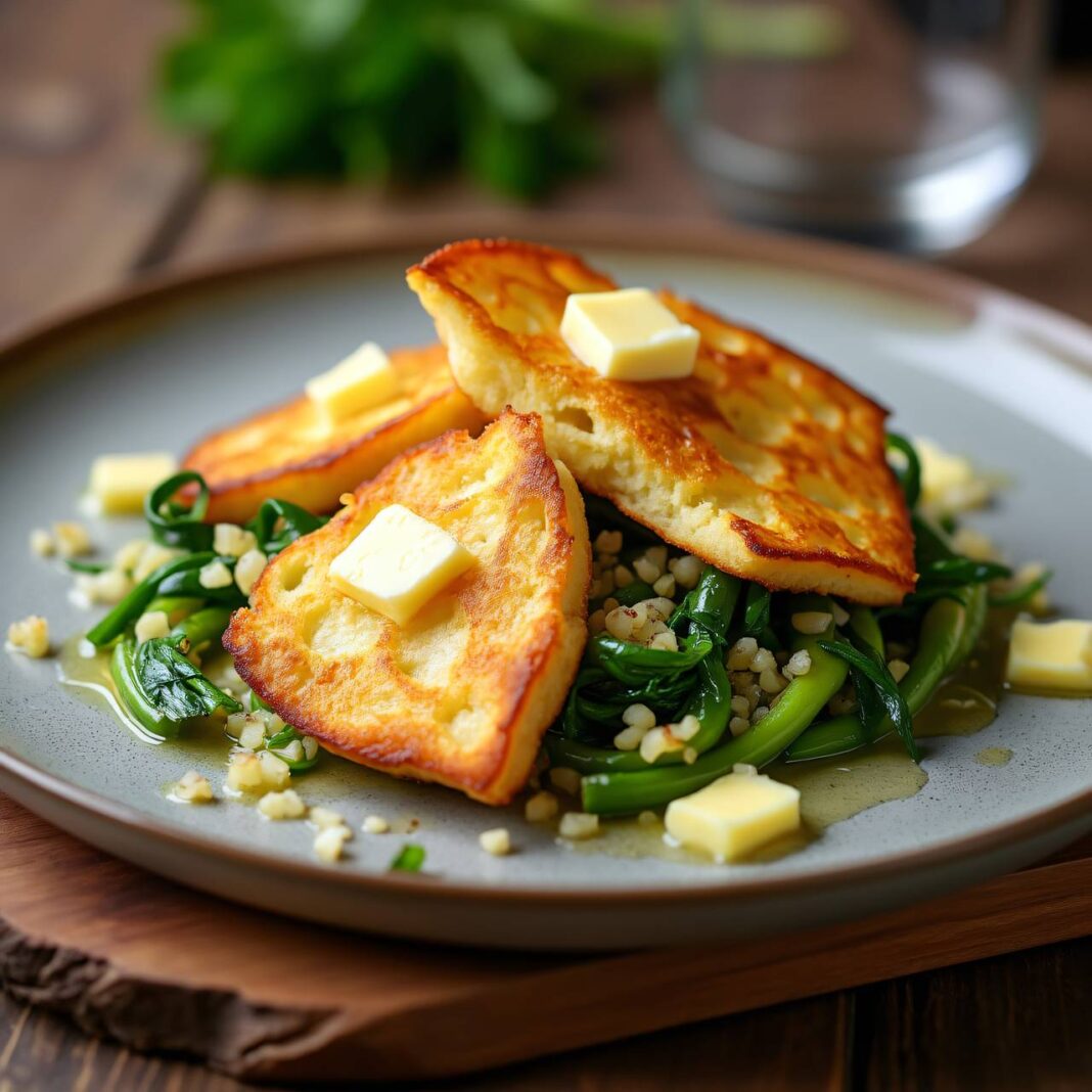 Griessschnitten mit Bärlauchgemüse Rezept Griessschnitten mit Bärlauchgemüse Rezept