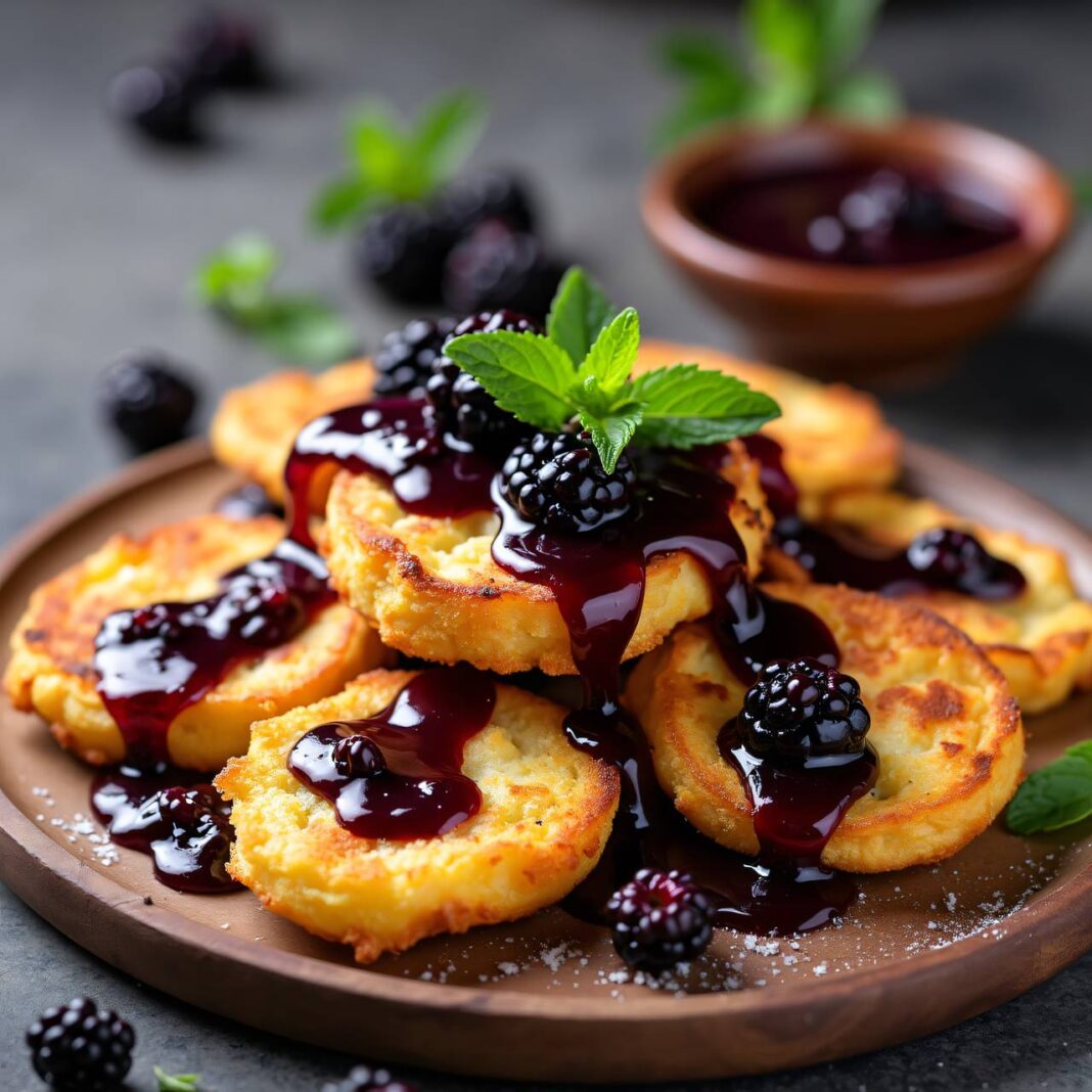 Griessschnitten mit Brombeersauce Rezept Griessschnitten mit Brombeersauce Rezept