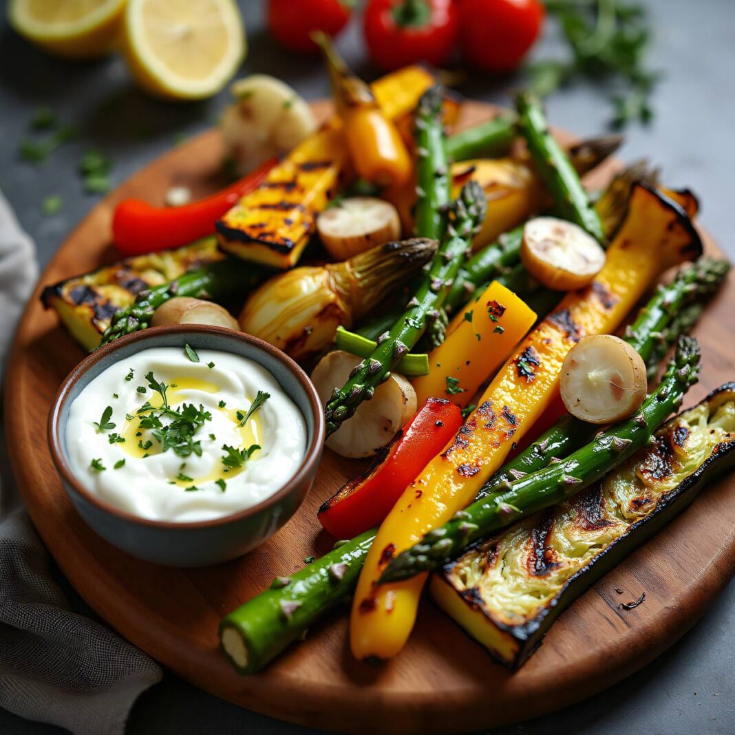 Grillgemüse mit Crème fraîche Rezept Grillgemüse mit Crème fraîche Rezept