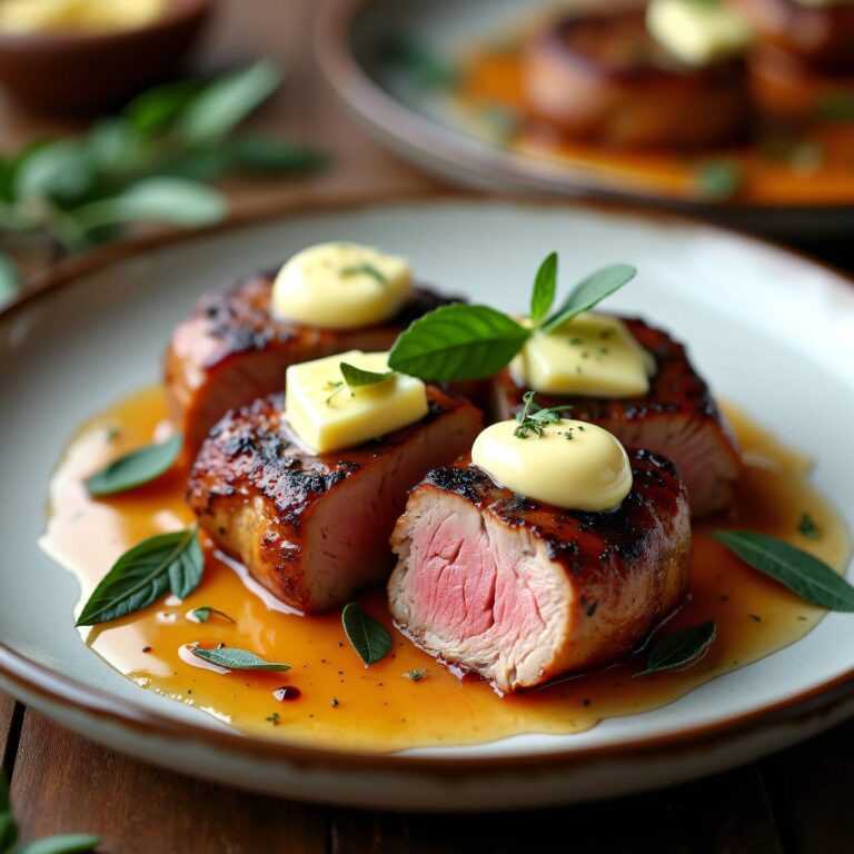 Grilliertes Schweinssteak mit Salbeibutter Rezept