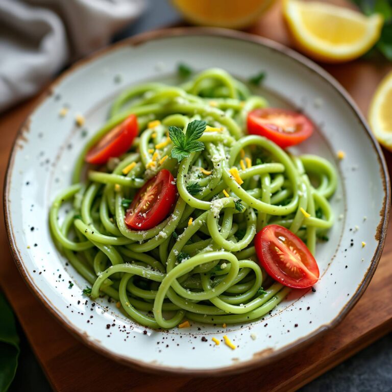 Grüne Nudeln an Käsesauce Rezept