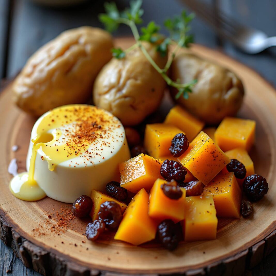 Gschwellti mit Käse und Kürbis-Apfel-Confit Rezept Gschwellti mit Käse und Kürbis-Apfel-Confit Rezept