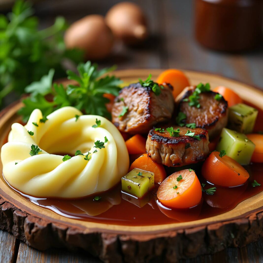 Gulasch mit Kartoffelpüree Rezept Gulasch mit Kartoffelpüree Rezept