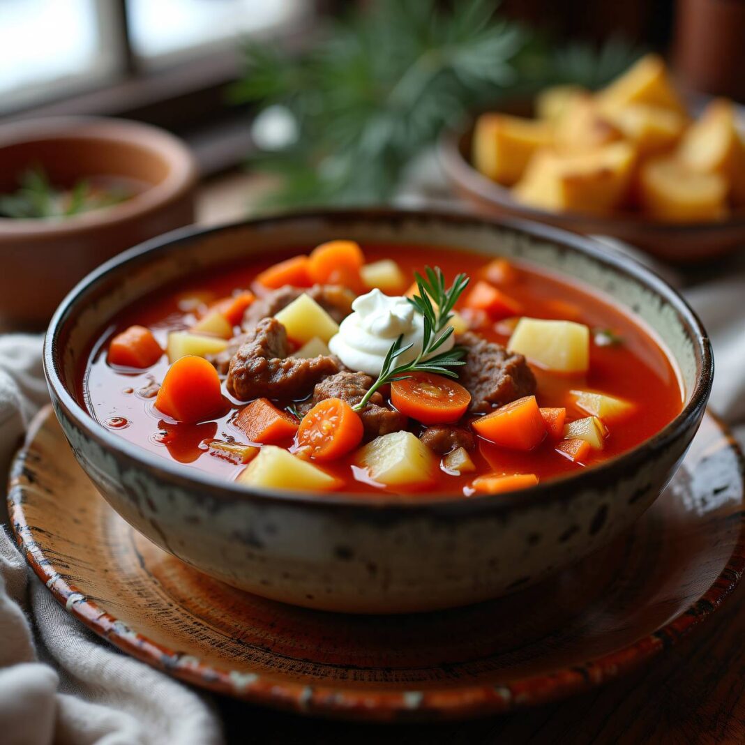 Gulaschsuppe mit Wintergemüse Rezept Gulaschsuppe mit Wintergemüse Rezept