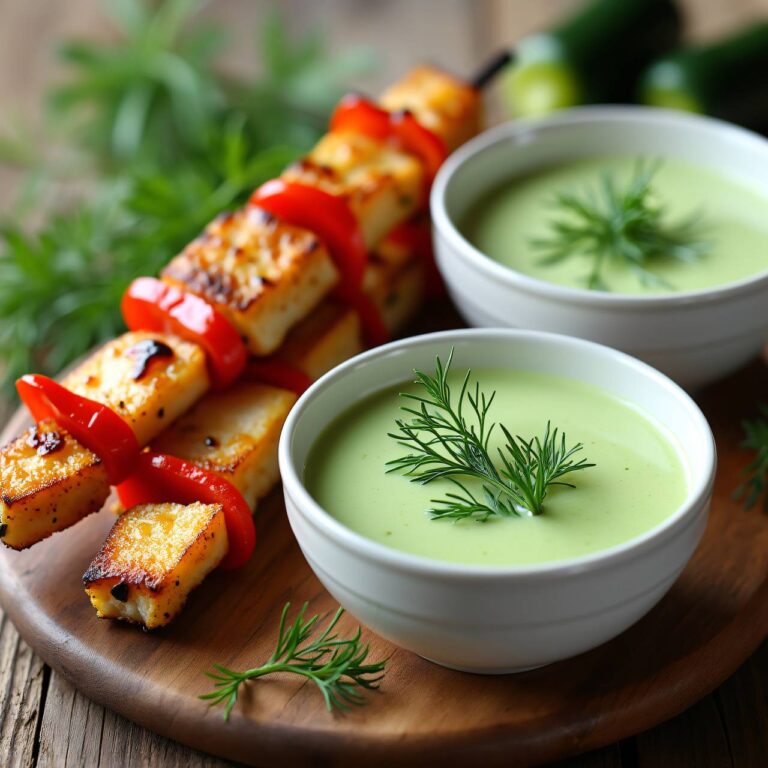Gurken-Dill-Süppchen mit zwei Spießen Rezept