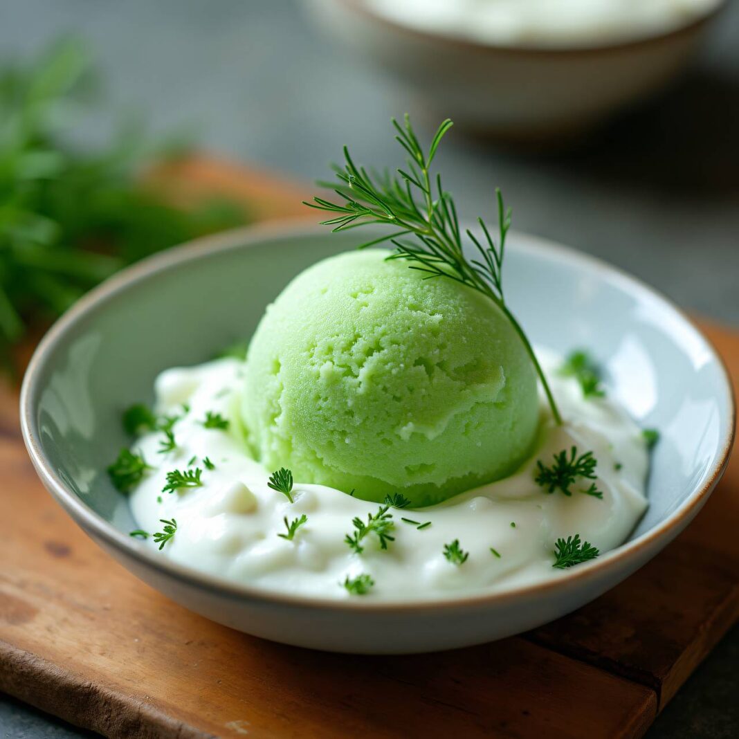 Gurkensorbet mit Dill-Joghurt Rezept Gurkensorbet mit Dill-Joghurt Rezept