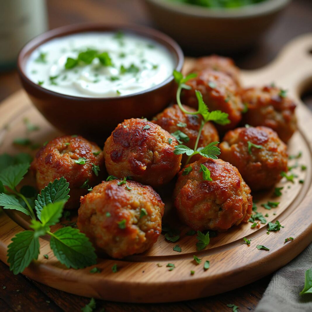 Hackbällchen mit Pfefferminz-Joghurt Rezept Hackbällchen mit Pfefferminz-Joghurt Rezept