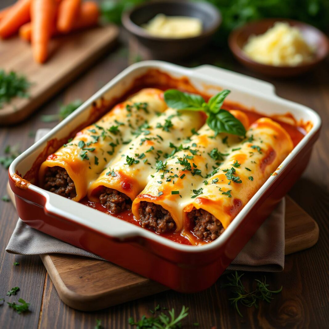 Hackfleisch-Kräuter-Cannelloni Rezept Hackfleisch-Kräuter-Cannelloni Rezept