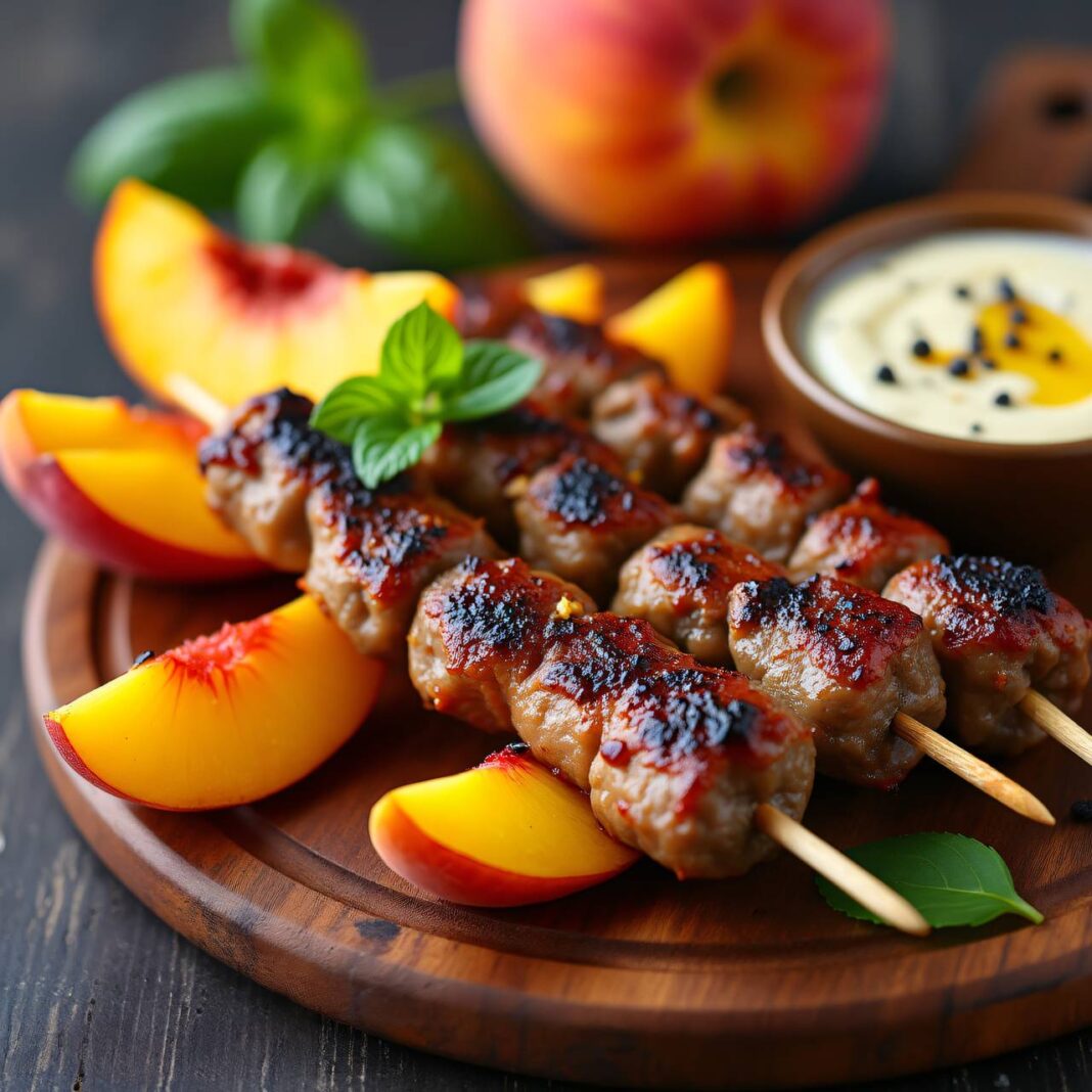 Hackspiessli mit Honig-Senf-Dip Rezept Hackspiessli mit Honig-Senf-Dip Rezept