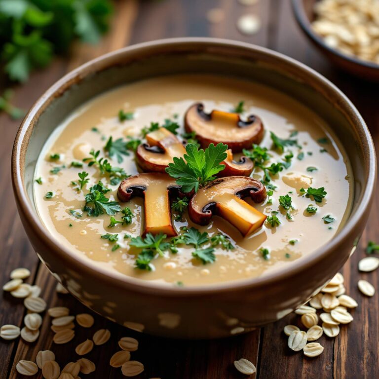 Haferkern-Champignonsuppe Rezept
