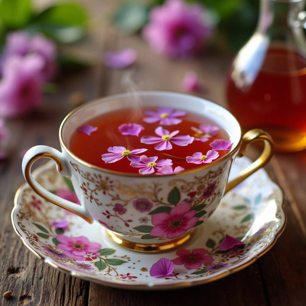 Hagebuttentee mit Duftgeranie und Apfelsaft Rezept Hagebuttentee mit Duftgeranie und Apfelsaft Rezept