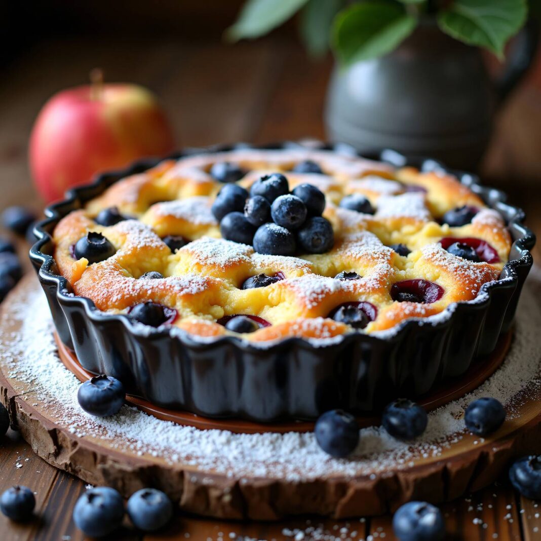 Heidelbeer-Apfel-Clafoutis Rezept Heidelbeer-Apfel-Clafoutis Rezept