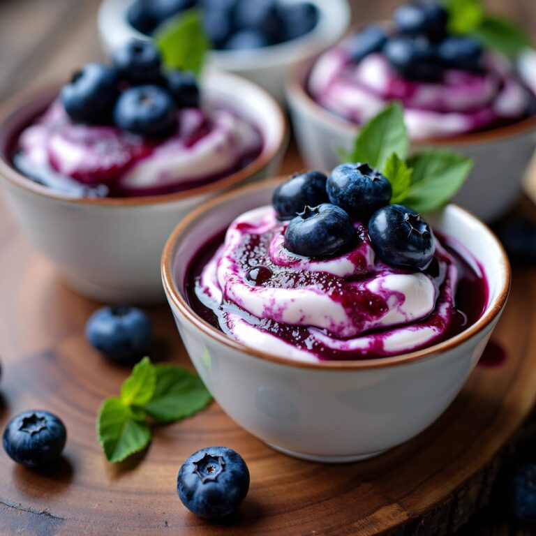 Heidelbeercrème mit Quark Rezept