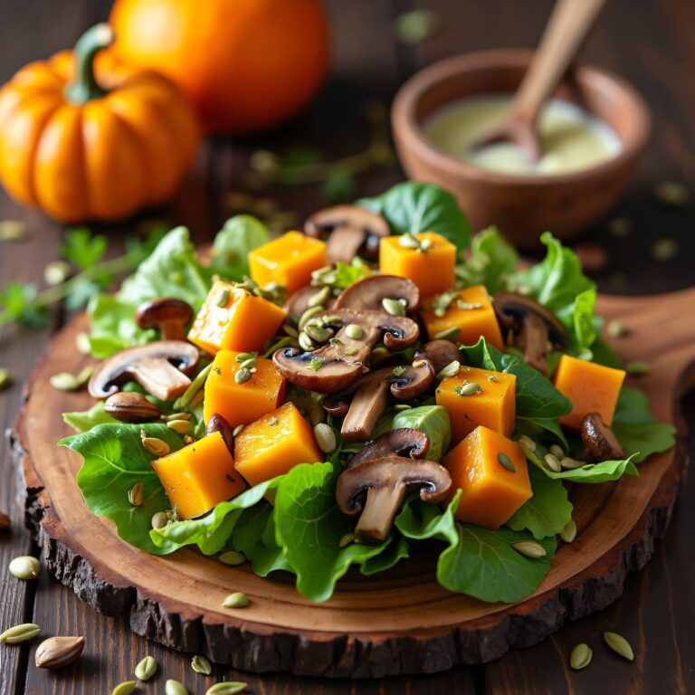 Herbstsalat mit Champignons und Kürbis Rezept