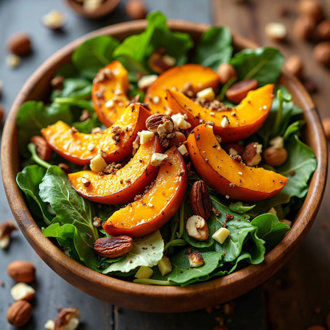 Herbstsalat mit gebratenem Nuss-Kürbis Rezept Herbstsalat mit gebratenem Nuss-Kürbis Rezept