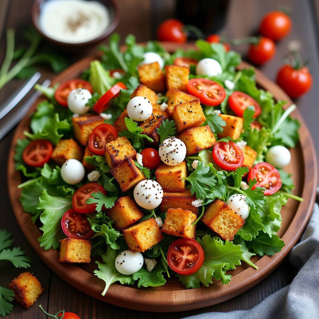 Herbstsalat mit Tomatenkruste Rezept Herbstsalat mit Tomatenkruste Rezept