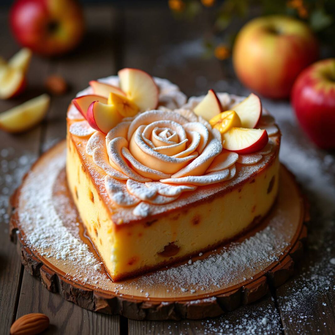 Herz-Rosenkuchen mit Mandel-Apfel-Füllung Rezept Herz-Rosenkuchen mit Mandel-Apfel-Füllung Rezept
